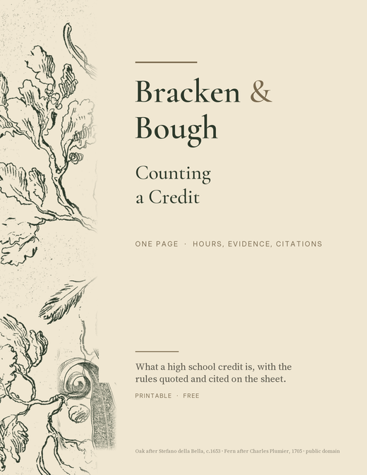 Counting a Credit, cover, with an oak etching after Stefano della Bella